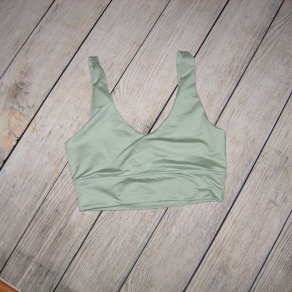 Core 10 Sage Green Sports Bra Cut Out Back S